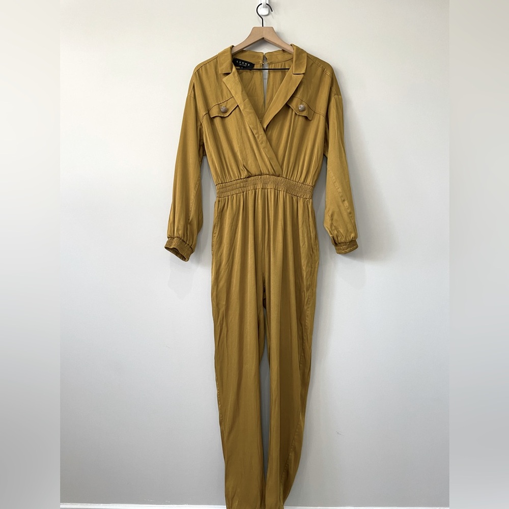 Lynne satin V neck boiler jumpsuit medium